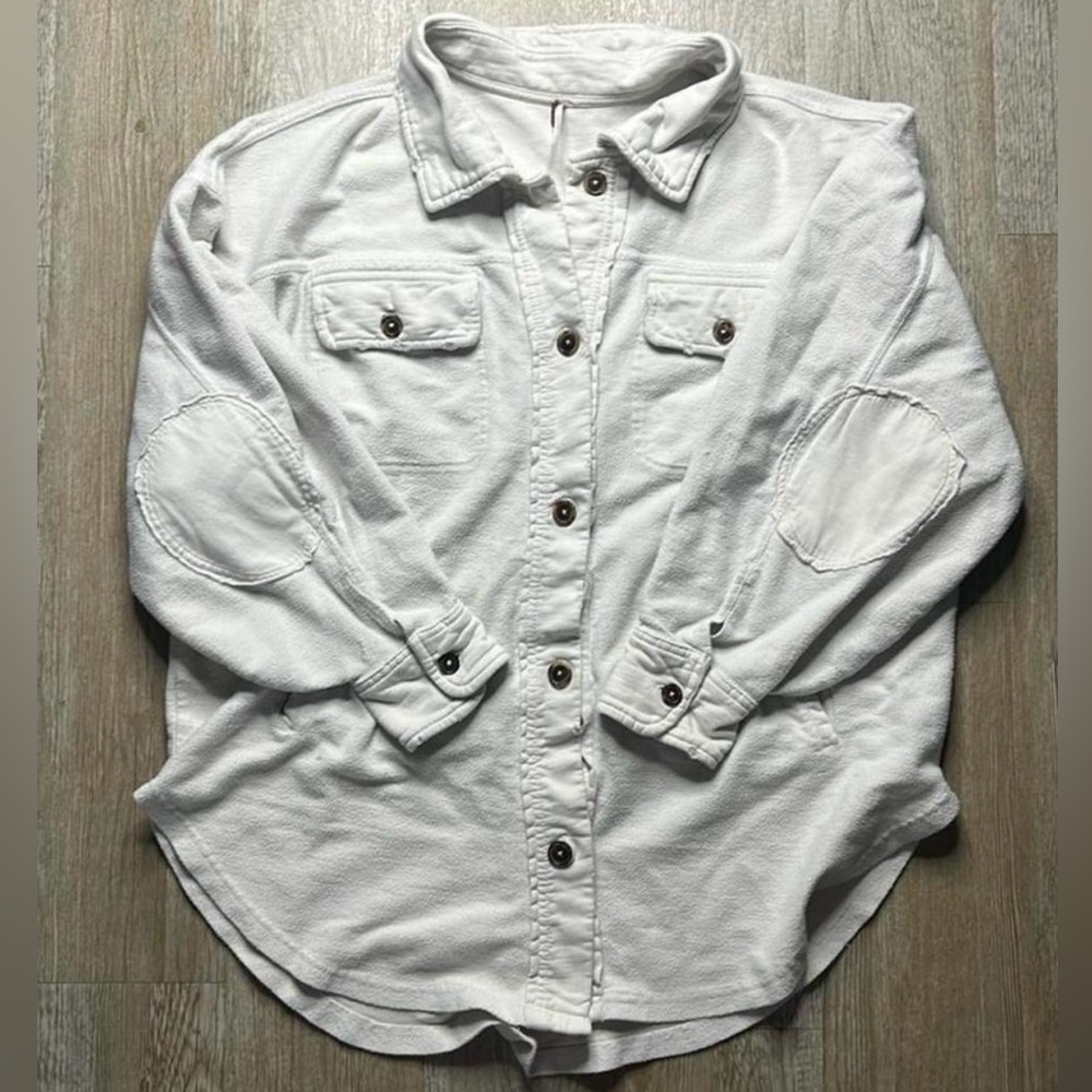 Free People White Button Down Shirt